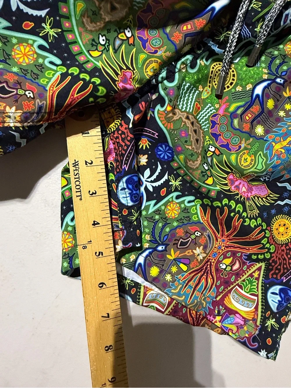 EUC Men's Pangea Colorful Swimming Trunks Elastic Drawstring Waistband Size M